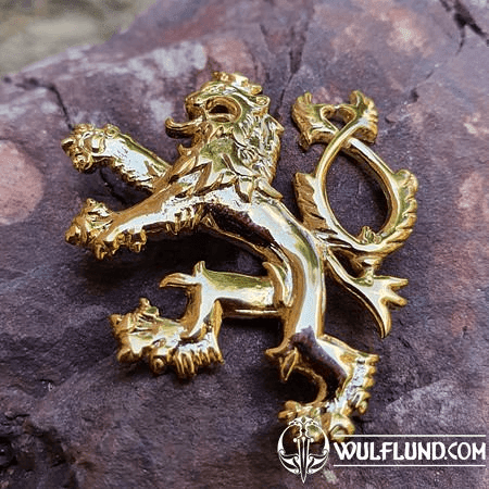 DOUBLE-TAILED LION, SYMBOL OF BOHEMIA GOLD PLATED