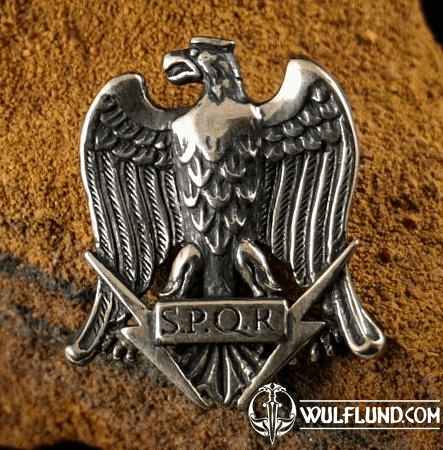 AQUILA, ROMAN EAGLE SPQR, BRONZE PENDANT