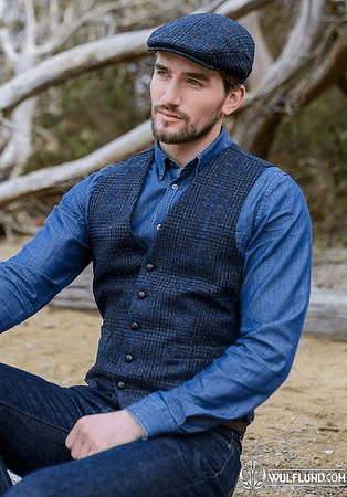 WAISTCOAT IRISH TWEED BLUE 434-1