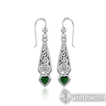 CELTIC KNOTWORK SILVER SHAMROCK EARRINGS