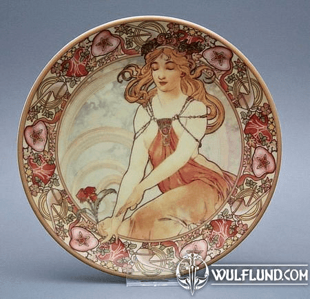 PLATE ALPHONSE MUCHA - DREAMING