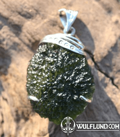 MOIRA, CZECH MOLDAVITE STERLING SILVER PENDANT