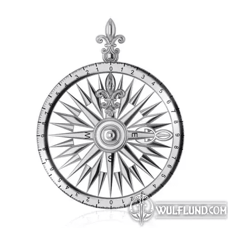 NAUTICAL COMPASS, SILVER PENDANT, AG 925