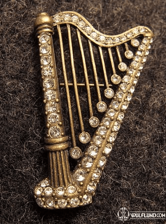 IRISH HARP, COSTUME BROOCH