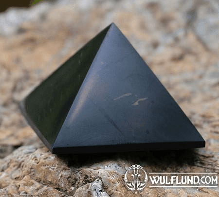 SHUNGITE PYRAMIDE, THE STONE OF LIFE, RUSSIA 4 CM