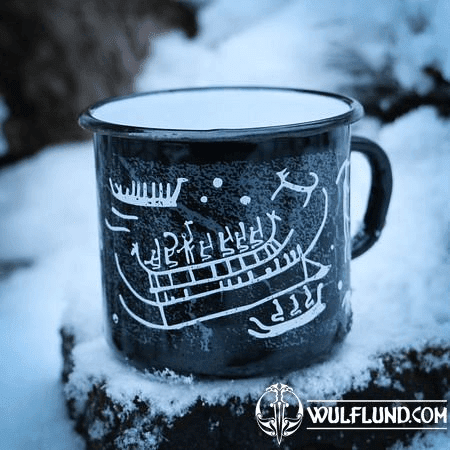 TANUM ROCK CARVINGS ENAMEL MUG