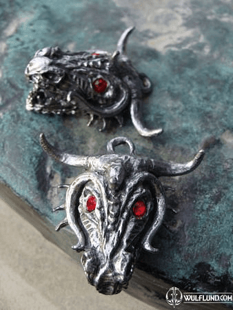 DRAGON, MASSIVE PEWTER PENDANT