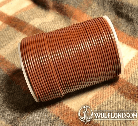 LEATHER CORD, BROWN, ROUND, 2 MM, 1 M