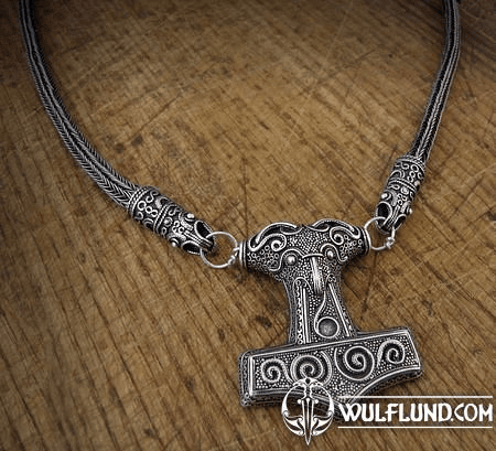 THOR'S HAMMER, SCANIA, VIKING KNIT, SILVER NECKLACE
