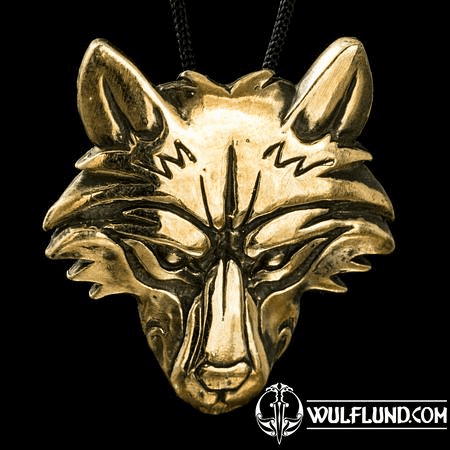 VUK, WOLF HEAD, BRONZE PENDANT