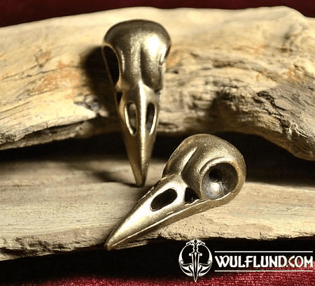 CROW SKULL, PEWTER PENDANT