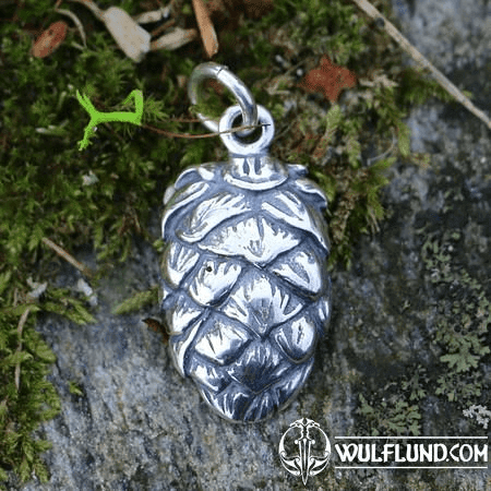 HOPS - HOP CONE, SILVER PENDANT