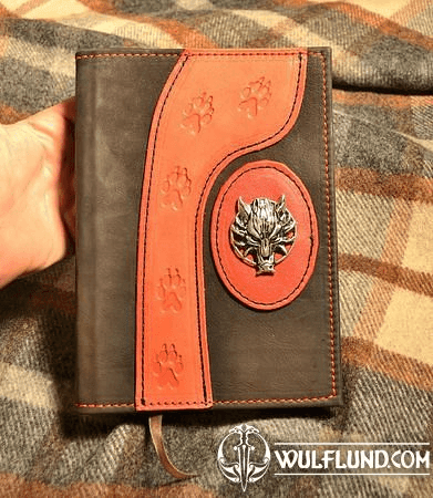 WOLF, HAND MADE BOOK OF SHADOWS, LEATHER CASE