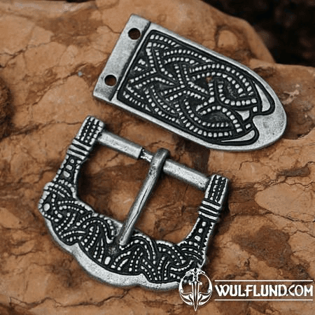 VIKING BUCKLE AND STRAP END, GOKSTAD, ZINC, REPLICA