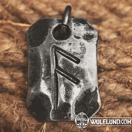 ANSUZ, FORGED IRON RUNE PENDANT