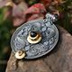 BATTERSEA, britischer Luxusschmuck mit Moldavit, Silber 925, 13 g