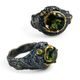 HERCINIA Silver Ring with Moldavite and Garnet, Ag 925/1000