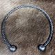 TORQUES, geschmiedetes keltisches Halsband mit Perlen