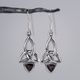 KIRA, earrings, silver and garnet