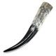 VIKING CROW, carved drinking horn