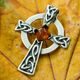 CROIX CELTIQUE, pendentif, argent, ambre