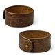 Bracelet en cuir, feuilles de chêne - brun foncé