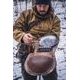 Bushcraft set in leather case - pan 23 cm, fork, set of spices, flint