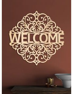 Drevený nápis "WELCOME"