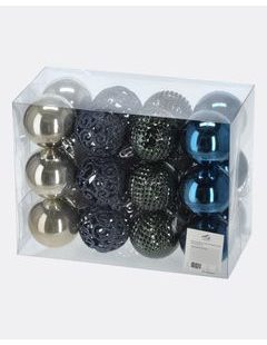 Súprava vianočných gúľ modro-strieborný mix
