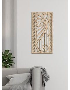 Dřevěná květinová mandala na zeď