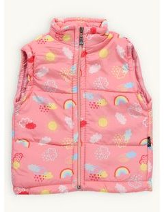 Detská prešívaná vesta DÚHA broskyňová