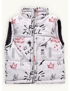 Detská prešívaná vesta ROCKSTAR sivá