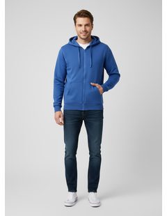 Pánská mikina s kapucí bez potisku modrá