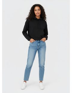 Dámska mikina crop top čierna