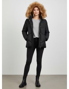 Dámská krátká prošívaná bunda černá