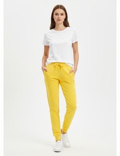 Dámské tepláky bez potisku žluté