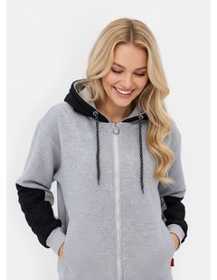 Dámska voľná mikina s kapucňou svetlosivá