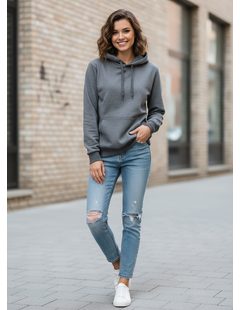 Dámská mikina s kapucí grafitová