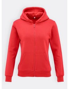Dámská mikina s kapucí na zip červená