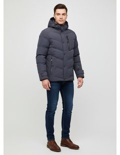 Pánska zimná bunda s kapucňou sivá