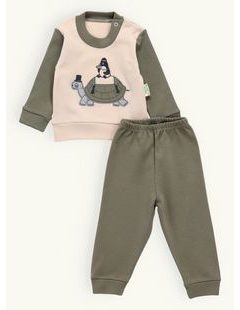 Dětská tepláková souprava KORYTNAČKA olivová