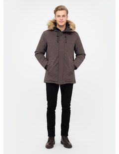 Pánská zimní bunda hnědá šedá