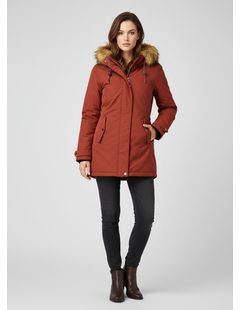 Dámská oboustranná zimní bunda skořicově černá