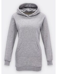 Dámska predĺžená mikina s kapucňou sivá