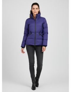 Dámská zimní bunda bez kapuce modrá