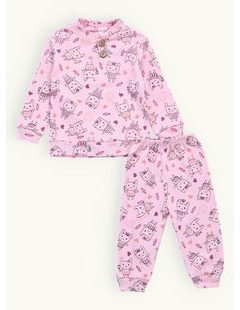 Detské rebrované pyžamo ZAJAČIKY ružové