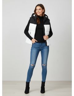 Dámská krátká vesta černo-bílá