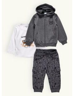 Dojčenská tepláková súprava MUSIC grafitová