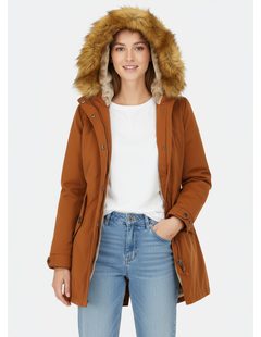 Zateplená dámská zimní bunda cihlová