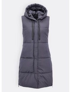 Dámska vesta s kapucňou grafitová